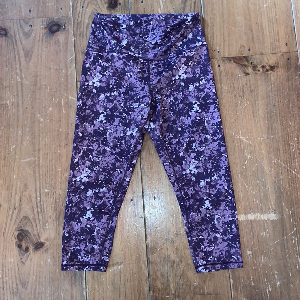 Balance Collection - purple pattered leggings (L)